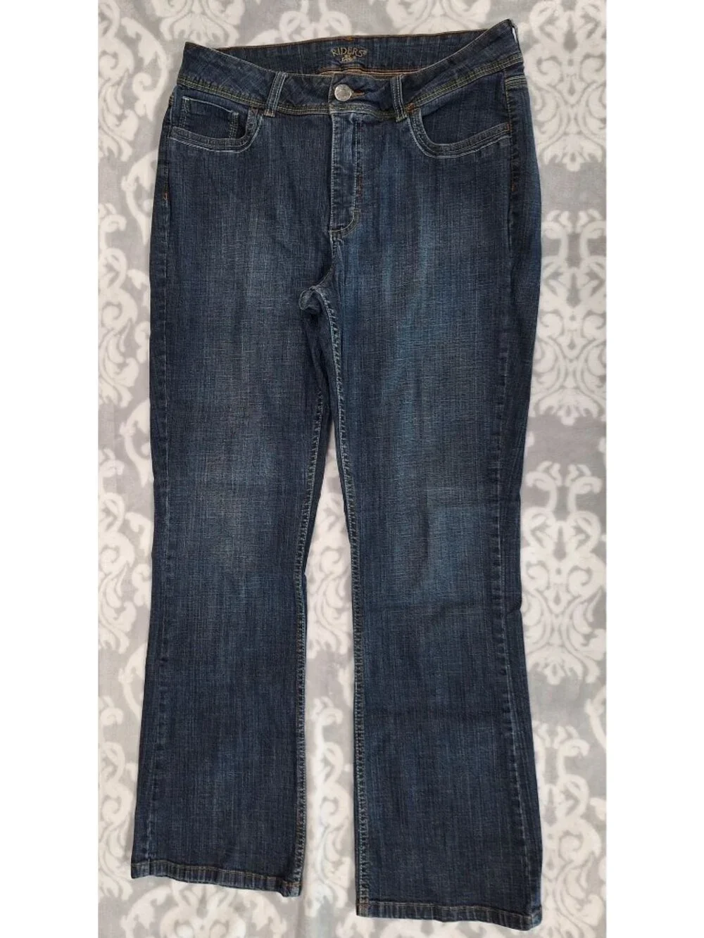 EUC Riders By Lee Womens Dark Blue Denim Bootcut Jeans/Sz. 14* - Picture 1 of 6